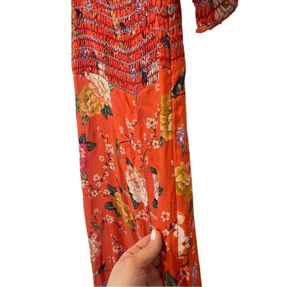 Farm Rio by Anthropologie Paraiso Off Shoulder Jumsuit size L - Picture 9 of 11